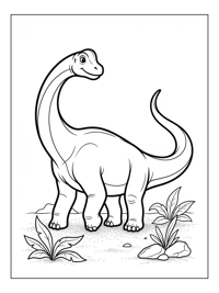Young Brachiosaurus Standing In Plain