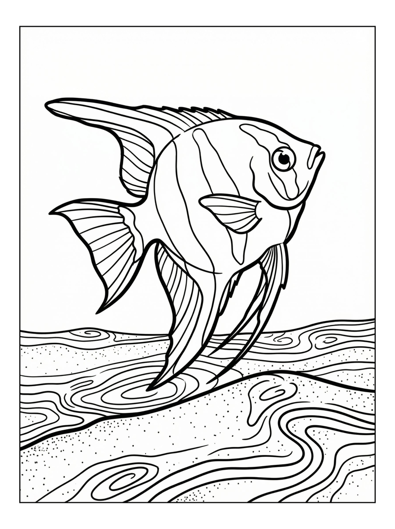 Angelfish Swimming Above Sandy Seabed