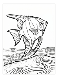 Angelfish Swimming Above Sandy Seabed