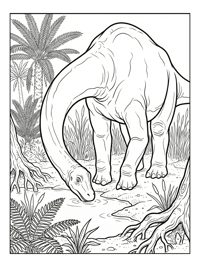 Brachiosaurus Drinking In Prehistoric Swamp