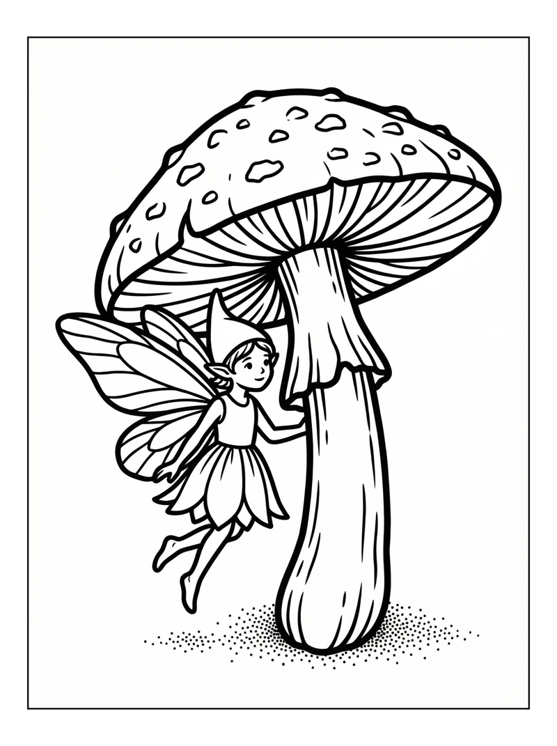 Flower Fairy With Toadstool Mushroom