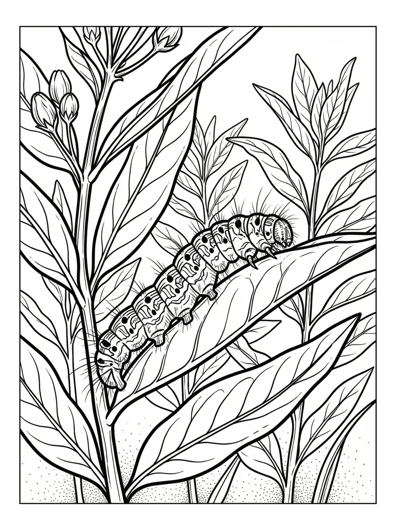 Forest Tent Caterpillar Exploring Milkweed