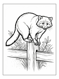 Crab-eating Racoon On Garden Fence