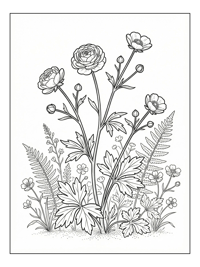 Ranunculus Flowers In Garden Blooming