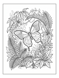 Ulysses Butterfly Hovering In Rainforest