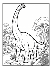 Brachiosaurus Standing By River Bank
