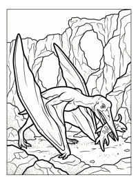 Pterodactyl Feeding By Coastal Cliffs