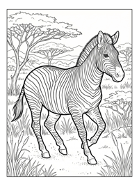 Plains Zebra Trotting In African Savanna