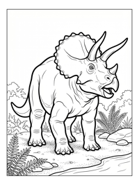 Triceratops Standing By Riverbank