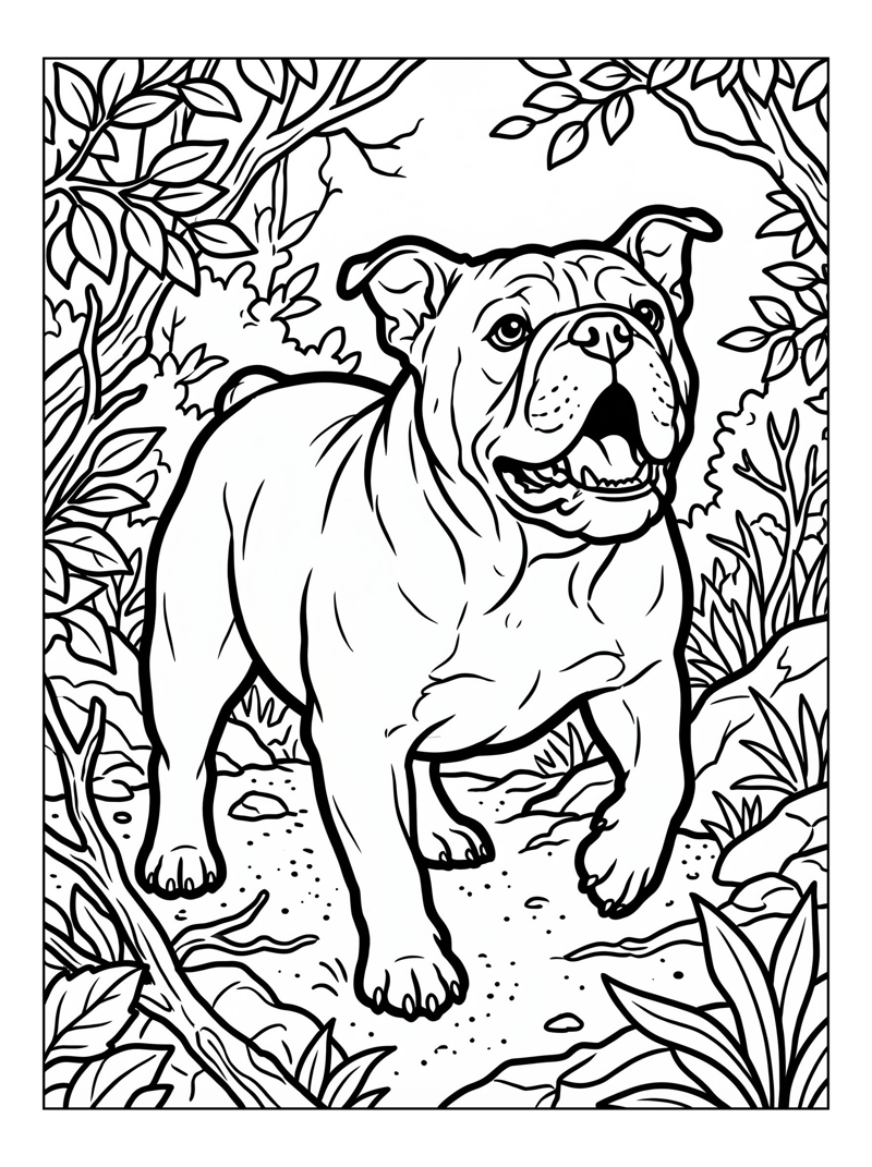 Bulldog Barking Woodland Trail