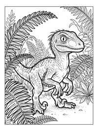 Baby Dinosaur Hatchling In Fern Forest