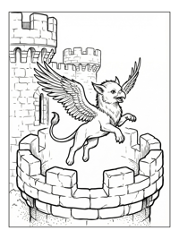 Baby Griffin Soaring Castle Turret