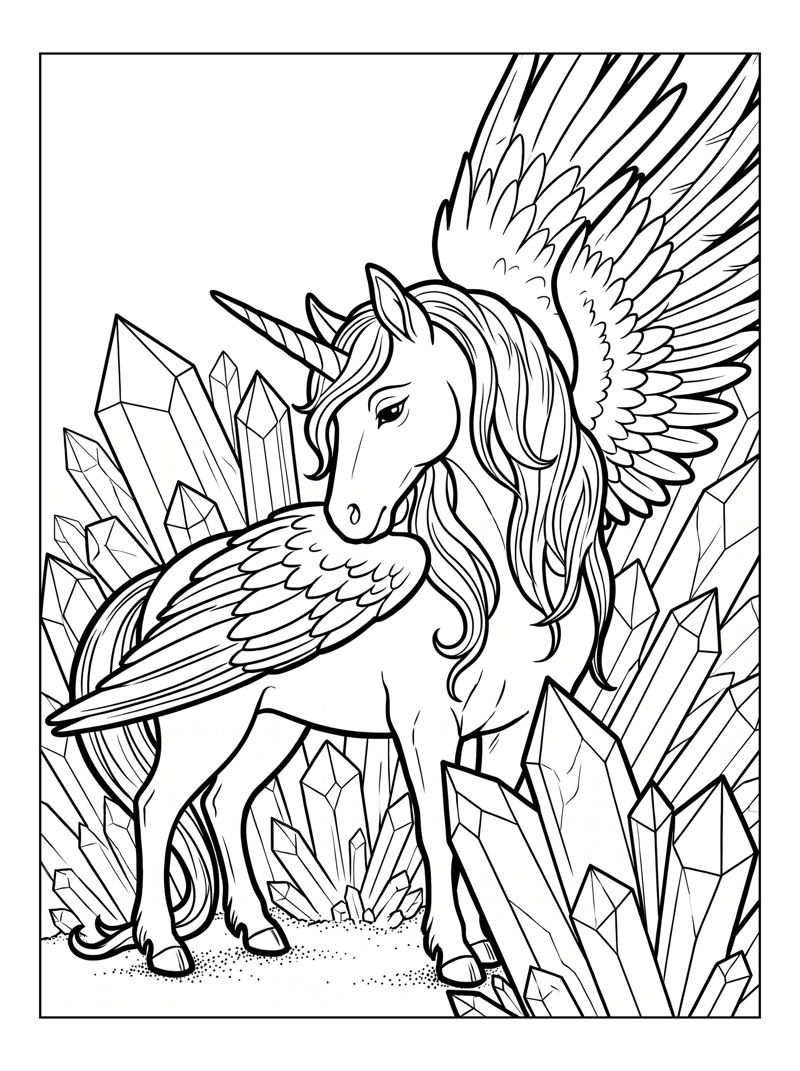 Winged Alicorn Crystal Cave Scene