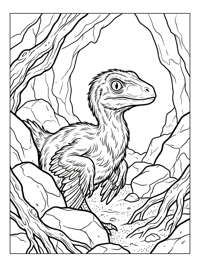Dinosaur Hatchling Explores Ancient Cave