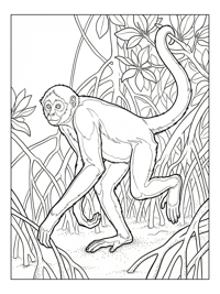 Spider Monkey Running Mangrove Forest