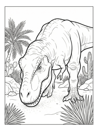 Tyrannosaurus Sniffing Desert Oasis