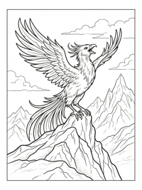 Phoenix Singing On Mountain Summit