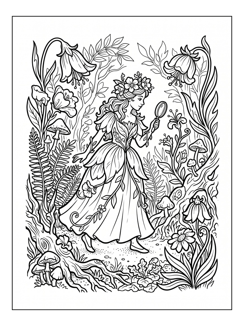 Flower Princess Exploring Enchanted Forest
