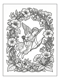 Curious Cupid Flying Floral Archway