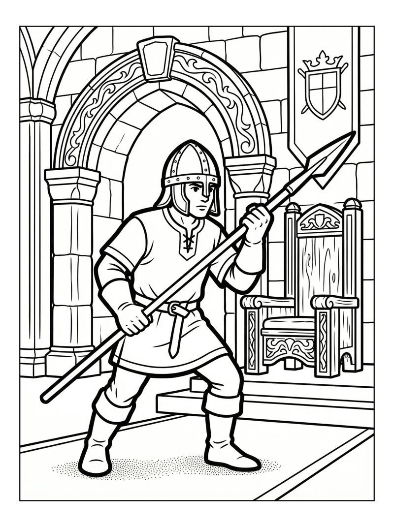 Squire Guarding Throne Room