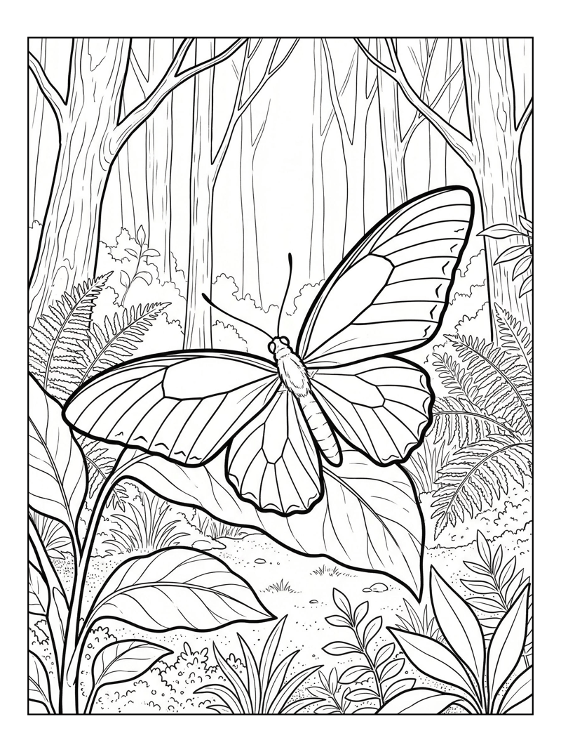 Queen Alexandra Birdwing Resting Forest Clearing