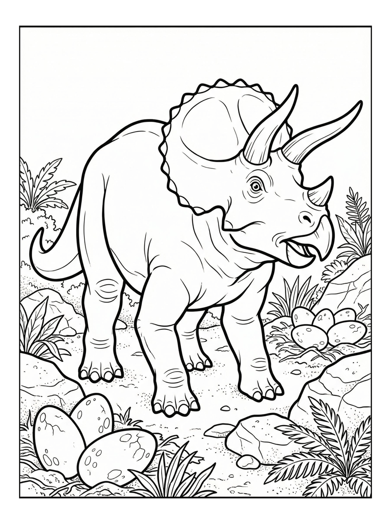 Triceratops Standing By Nesting Grounds