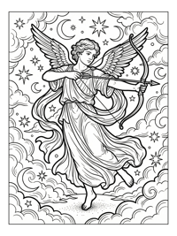 Archer Cupid Dancing In Celestial Sky