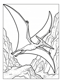 Pterodactyl Gliding By Rocky Outcrop