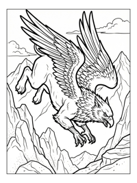 Griffin Diving Through Mountain Peaks