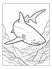Bull Shark Diving Deep Ocean Trench