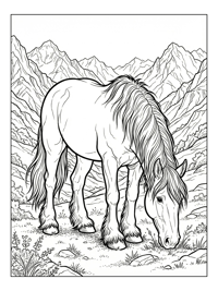 Clydesdale Horse Grazing In Mountains