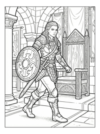 Shield Maiden Patrolling Throne Room