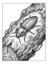 Click Beetle Rests On Decaying Log