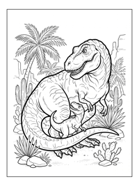 T Rex Mother Baby Desert Oasis