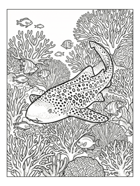 Spotted Leopard Shark Coral Reef Swim