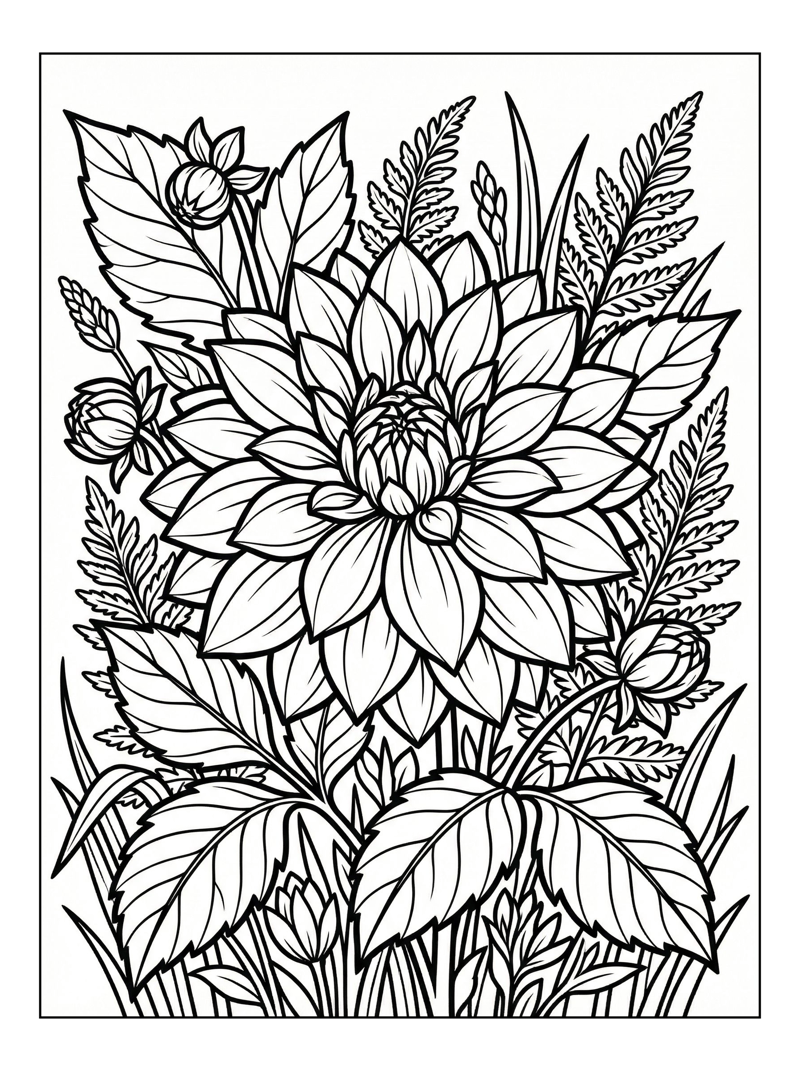 Dahlia Flower In Wild Meadow