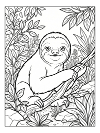 Two-toed Sloth Holding Branch River Bank