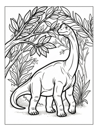 Brachiosaurus Among Forest Trees