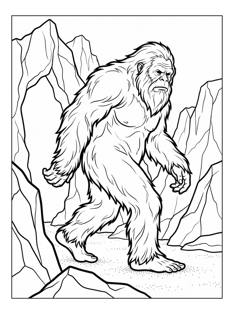 Elder Yeti Walking Through Ice Glacier