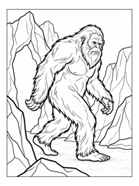 Elder Yeti Walking Through Ice Glacier