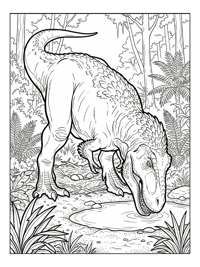 Nesting Tyrannosaurus Drinking In Forest