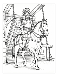 Knight On Horse Near Drawbridge