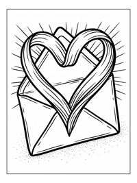 Ribbon Heart On Envelope Radiating