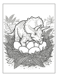 Baby Triceratops Nuzzling Nesting Grounds