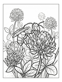 Sweat Bee Perched Clover Flower Field