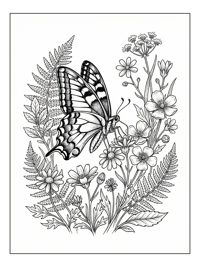 Swallowtail Butterfly Sips Nectar Wildflowers