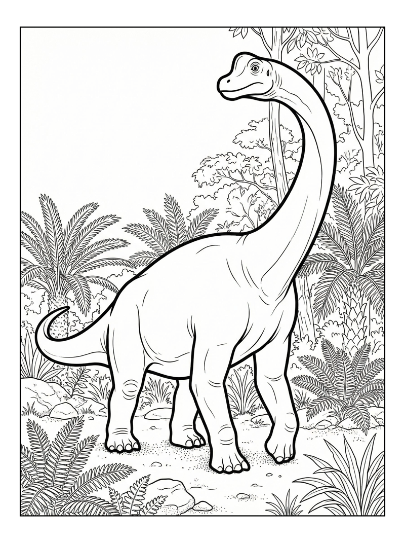 Brachiosaurus Exploring Jurassic Forest