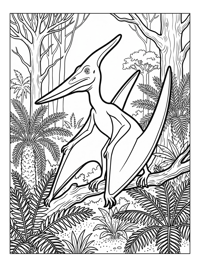 Pterodactyl Perching In Prehistoric Jungle