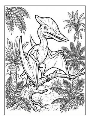 Pterodactyl Perching In Prehistoric Jungle