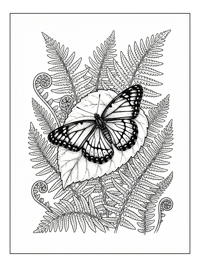 Viceroy Butterfly Rests On Fern Leaves